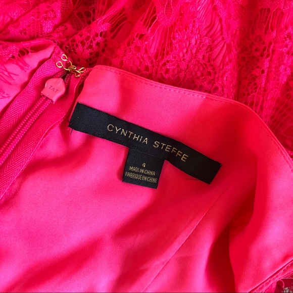Cythnia Steffe Bright Pink Lace Fit & Flare Dress - Picture 13 of 13